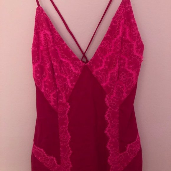 For Love & Lemons Fuschia Lace Slip Maxi EUC - Picture 4 of 8